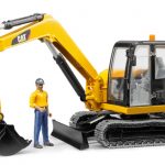 2466 Bruder Cat Minibagger mit Bauarbeiter