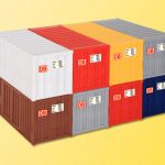 10924 Kibri H0 20-Fuß-Container, 6 Stück