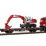 26258 Kibri H0 Niederbordwagen mit ATLAS Radbagger,Fertigmodell **Auslauf**