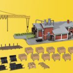 39816 Kibri H0 Sägewerk mit Kran, Schwellensäge undInneneinrichtung - Afbeelding 3