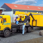 16310 Kibri H0 MB LP Wechsellader mit GleisBau Bürocontainer