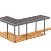 38345 Kibri H0 Überdachte Terrasse - Polyplate Bausatz
