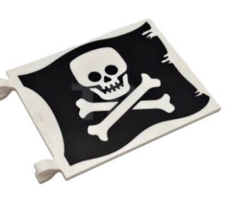 6317072 LEGO® - 2525pb012 - Vlag 6 x 4 met plat patroon van schedel en gekruiste botten (Jolly Roger) aan beide zijden