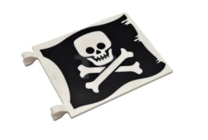 6317072 LEGO® - 2525pb012 - Vlag 6 x 4 met plat patroon van schedel en gekruiste botten (Jolly Roger) aan beide zijden